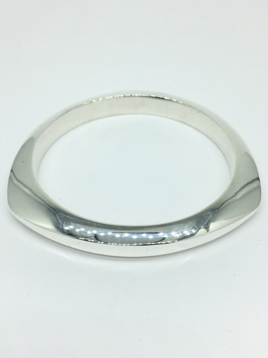 .925 Silver Fancy Bangle Bracelet 7.5" Preowned PALACE