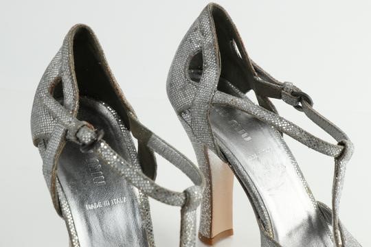 miu miu silver glitter heels