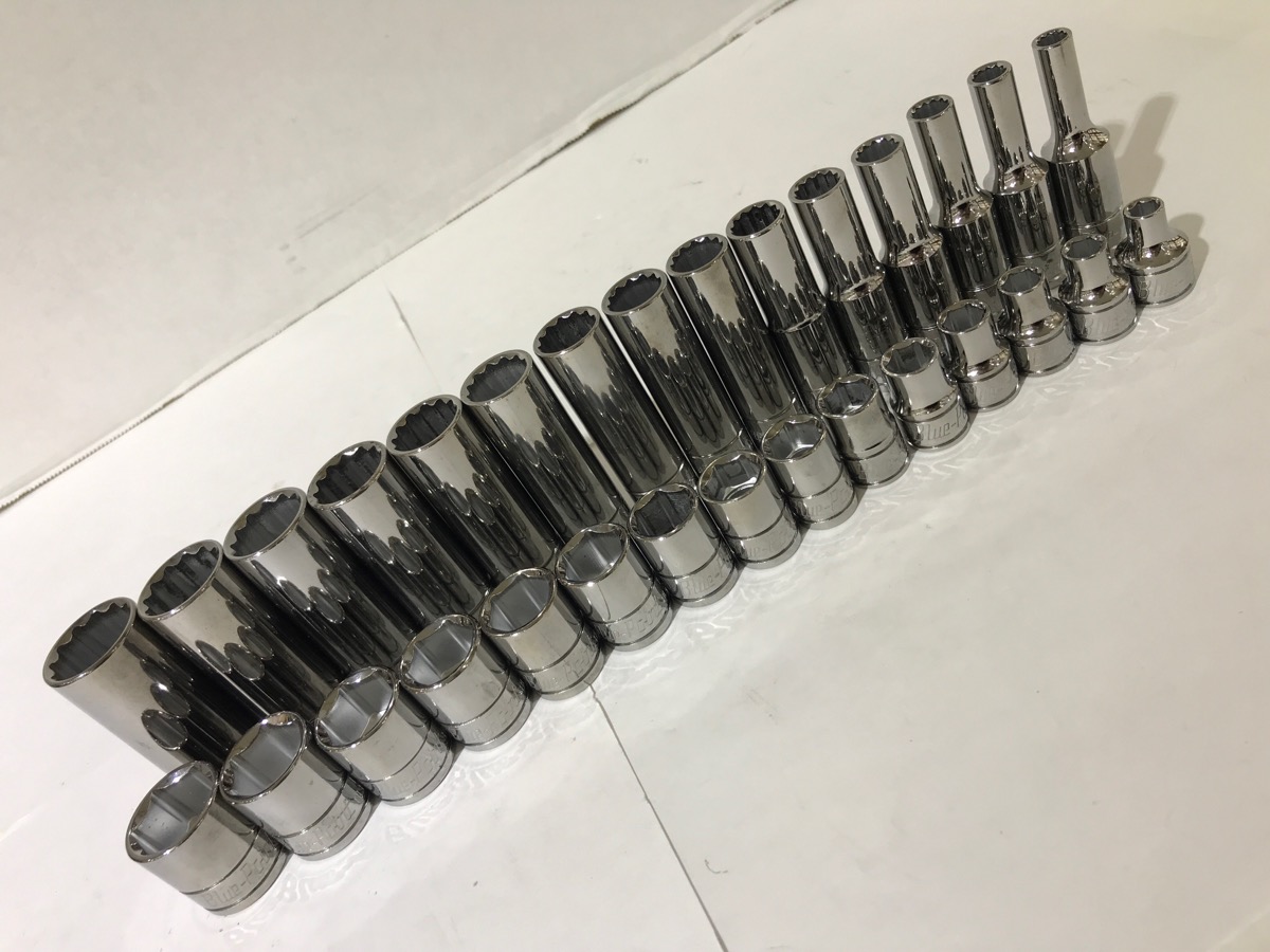 BluePoint Metric Socket Set of 26 (13 are deep) Very Good Buya