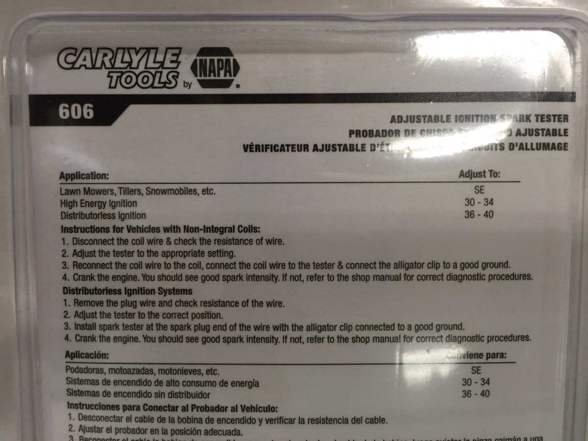 Napa Carlyle Adjustable Ignition Spark Tester 606 Brand New Capitol City Pawn & Jewelry