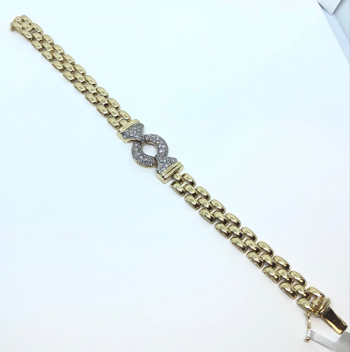 Gold-Diamond Bracelet 64 Diamonds .64 Carat T.W. 14K Yellow Gold 25.2g ...