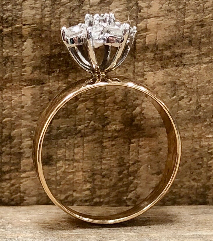 .49CTW 7DIAMOND CLUSTER RING 14K Preowned Buya