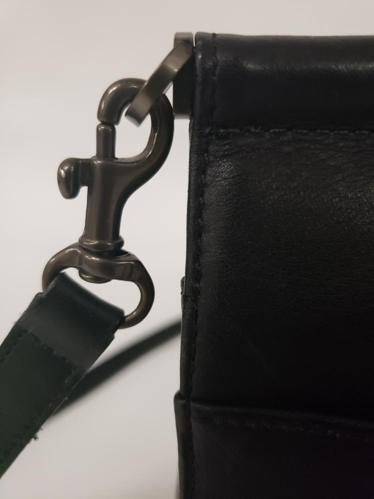 Rare Vintage Coach Whitney Black Leather Satchel Purse Gunmetal Toned Hardware Good | Braswell ...