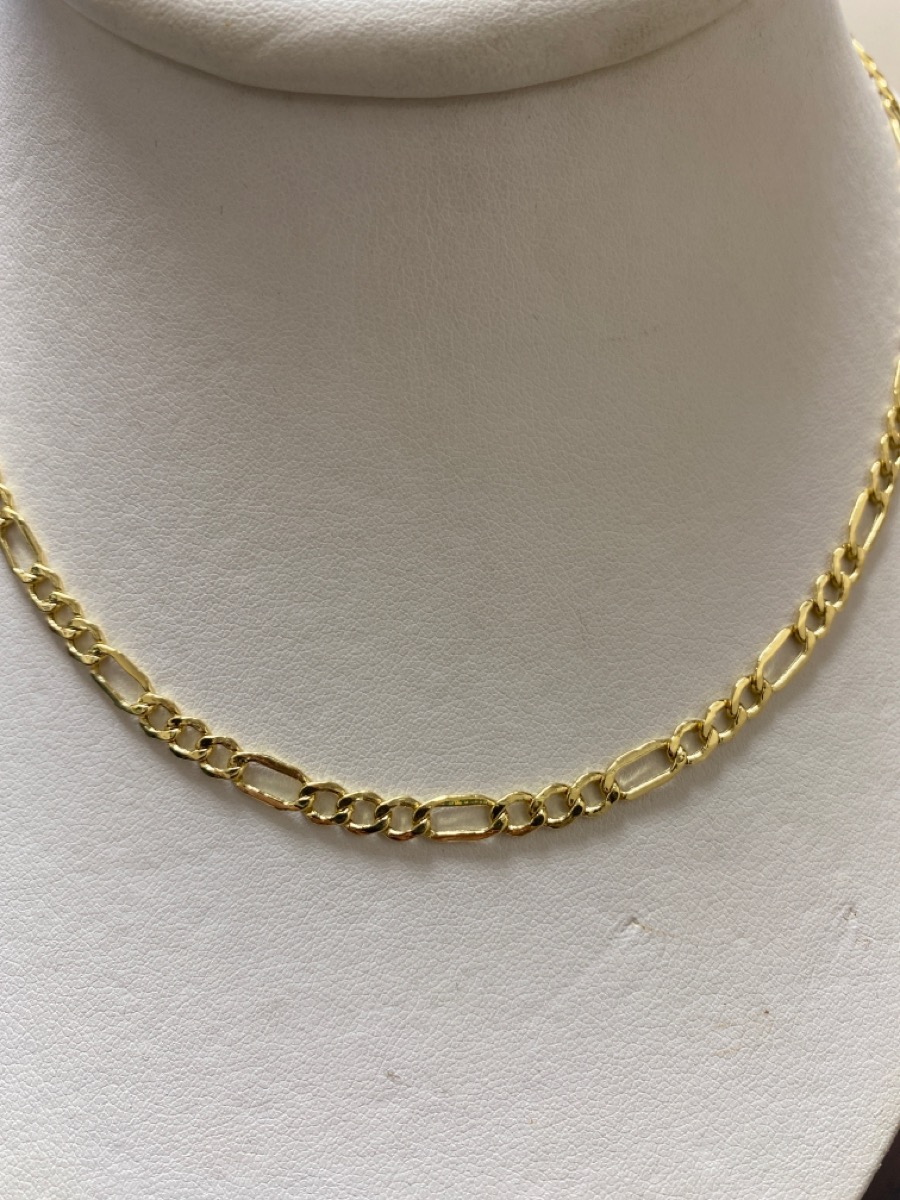 24" Gold Figaro Chain 10K Yellow Gold 3.5dwt New | Bayou ...