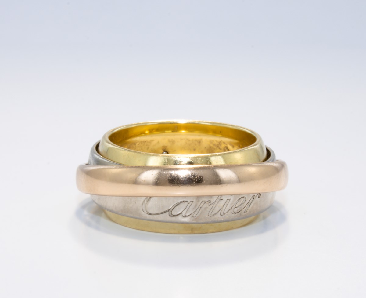 cartier 3 band ring with diamonds