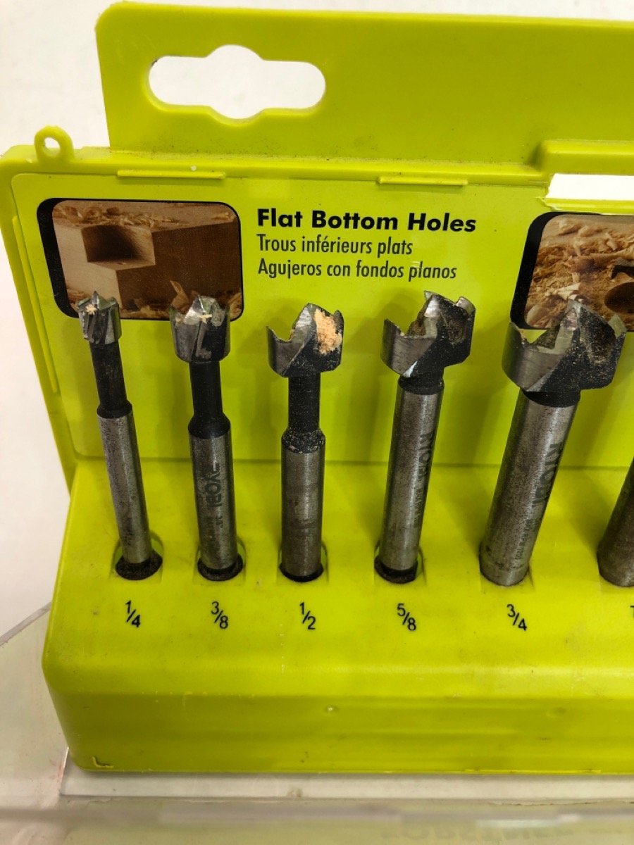 Ryobi A9FS8R1 8Piece XWing Forstner Bit Set 1/41 3/8" (LLOL) Good