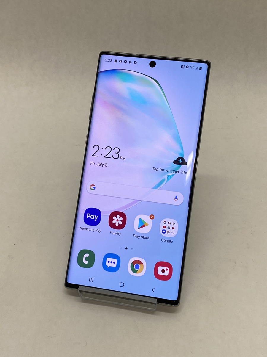 note 10 aura glow silver
