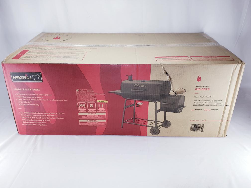 NEXGRILL 29 in. Barrel Charcoal Grill / Smoker in Black 8100029 Brand