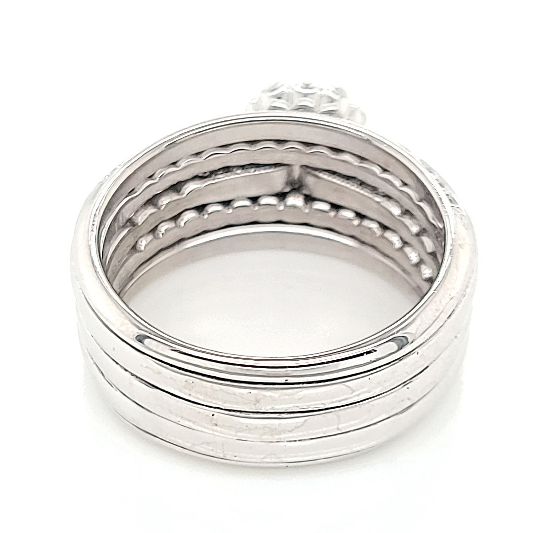 1.38ctw Princess Cut Diamond Bridal Set 14K White Gold Rings Pre-owned ...