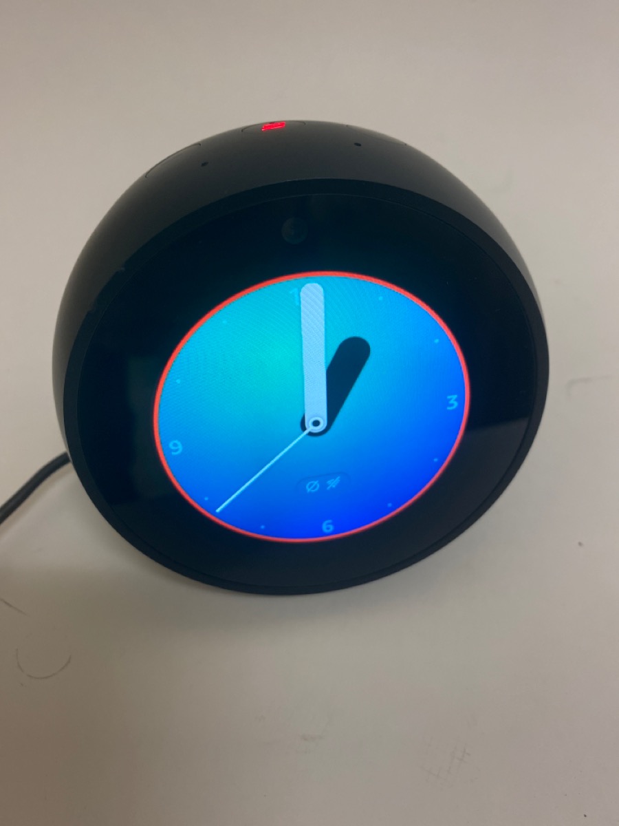 Amazon Echo Spot Smart Video Alarm Clock With Alexa Black Model VN94DQ With Plug Very Good