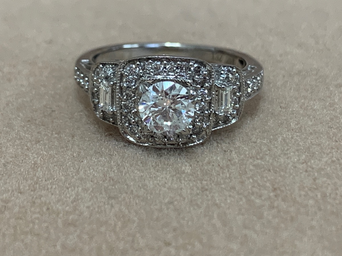 Lady's Diamond Cluster Ring 68 Diamonds 1.48 Carat T.W. 14K White Gold