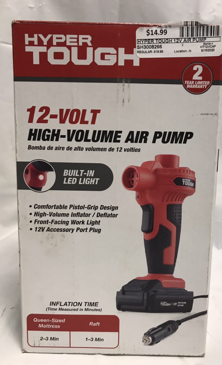 HYPER TOUGH 12VOLT HIGHVOLUME AIR PUMP Like New Buya