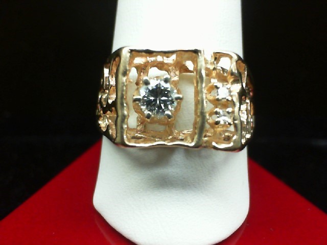 Gent's Diamond Fashion Ring 3 Diamonds .24 Carat T.W. 14K