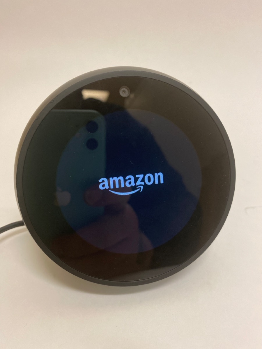 Amazon Echo Spot Smart Video Alarm Clock With Alexa Black Model VN94DQ With Plug Very Good
