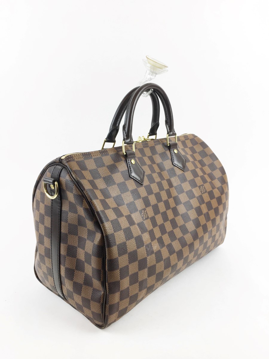 Louis Vuitton Damier Canvas Speedy Bandouliere 35 Bag - Yoogi's Closet