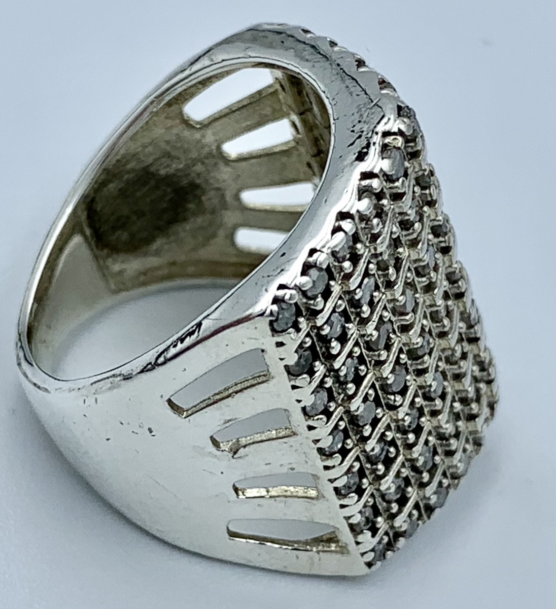Gent's Diamond Fashion Ring 77 Diamonds .500 Carat T.W. 10K White Gold ...