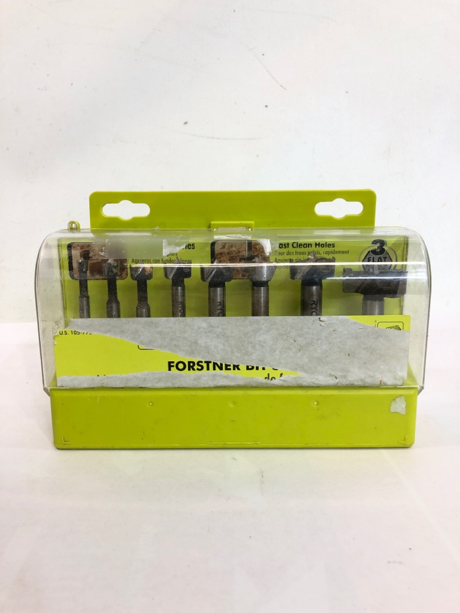 Ryobi A9FS8R1 8Piece XWing Forstner Bit Set 1/41 3/8" (LLOL) Good