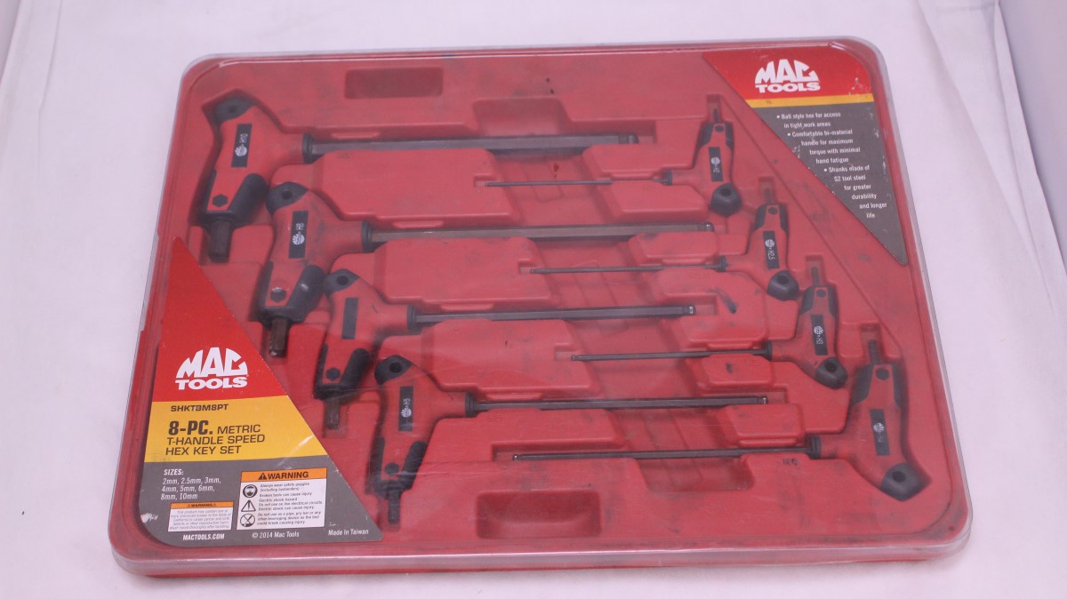 MAC TOOLS SHKTBM8PT Metric THANDLE HEX KEY SET Good Mr. Pawn AZNV
