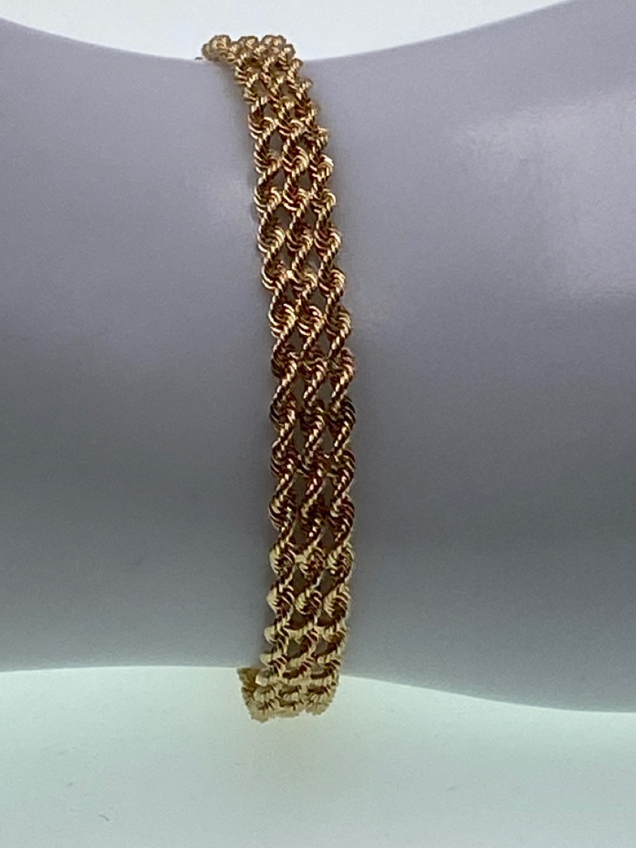 Gold Rope Bracelet 14K Yellow Gold 4.73dwt Pre-owned | Sharp Assets LLC