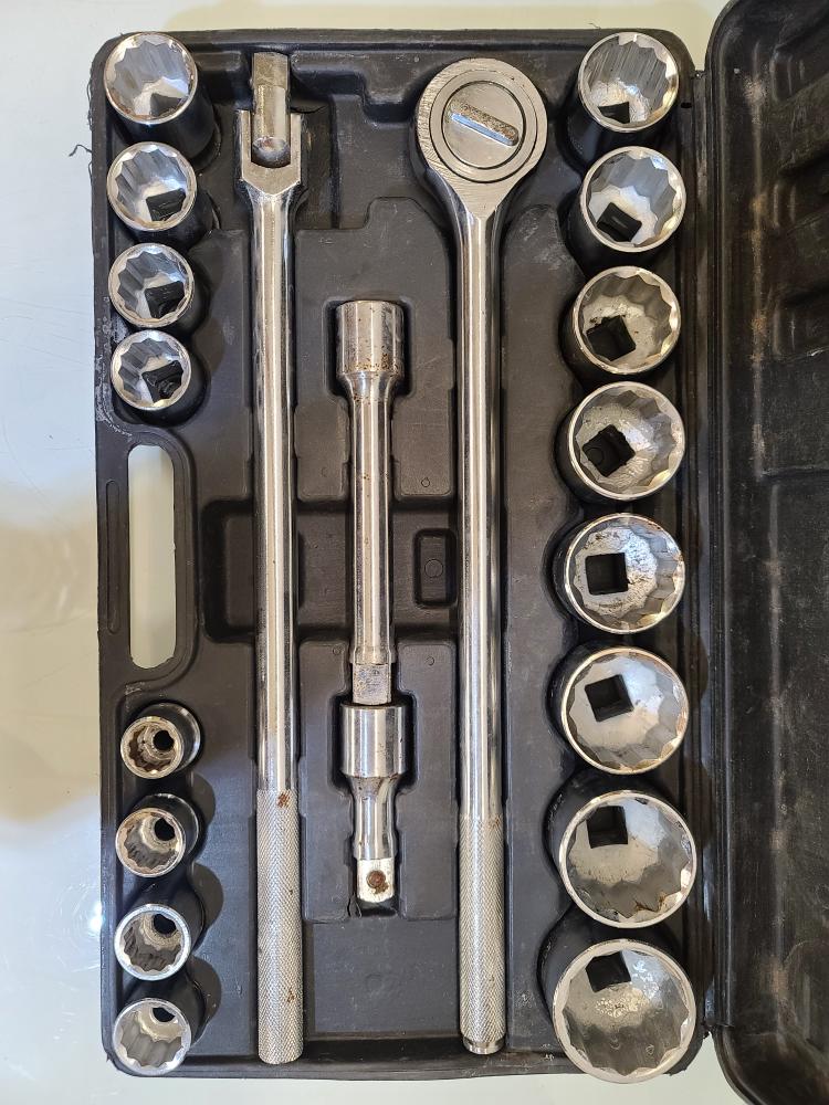 Pittsburgh 20pc Jumbo Socket Set 3/4" Drive Complete Good Capitol