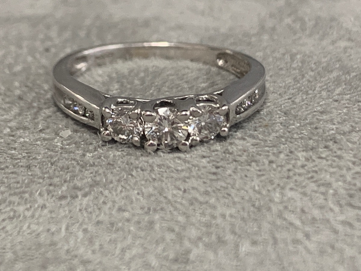 Lady's Diamond Engagement Ring 9 Diamonds .50 Carat T.W. 14K White Gold