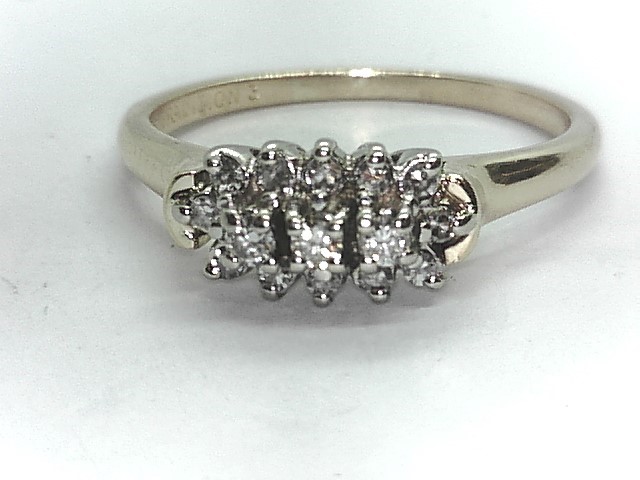 Lady's Diamond Cluster Ring 15 Diamonds .21 Carat T.W. 14K Yellow Gold ...