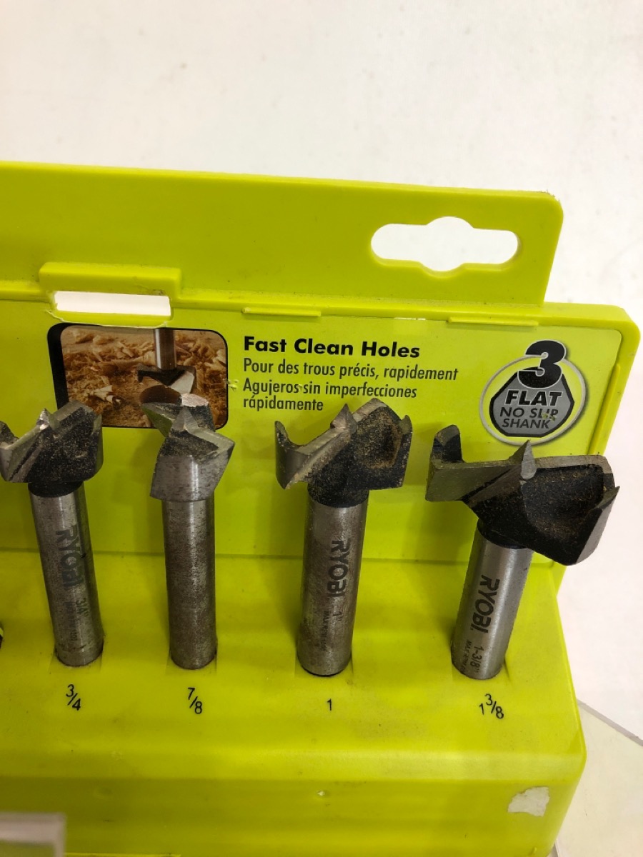 Ryobi A9FS8R1 8Piece XWing Forstner Bit Set 1/41 3/8" (LLOL) Good