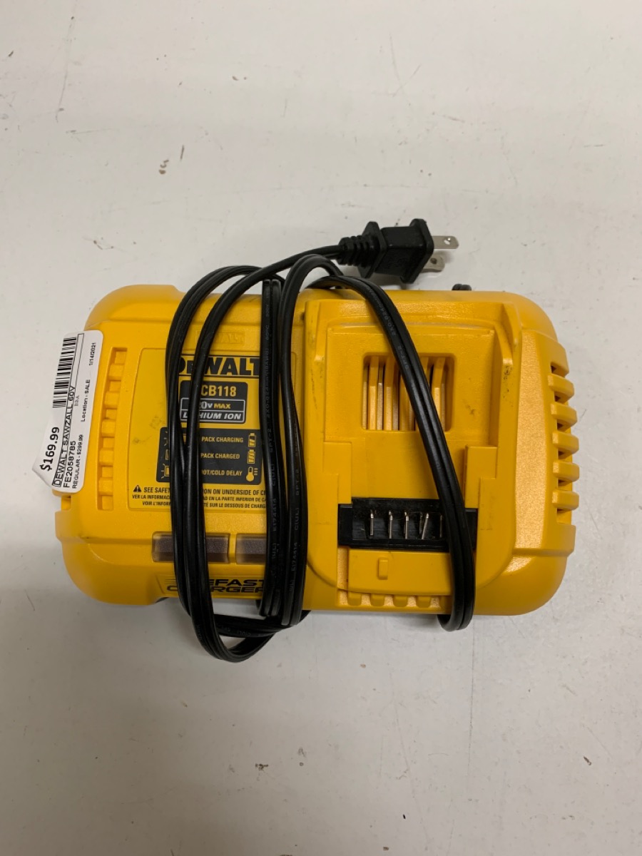 DEWALT SAWZALL 60V W/ CHARGER AND BATTERY Very Good Buya