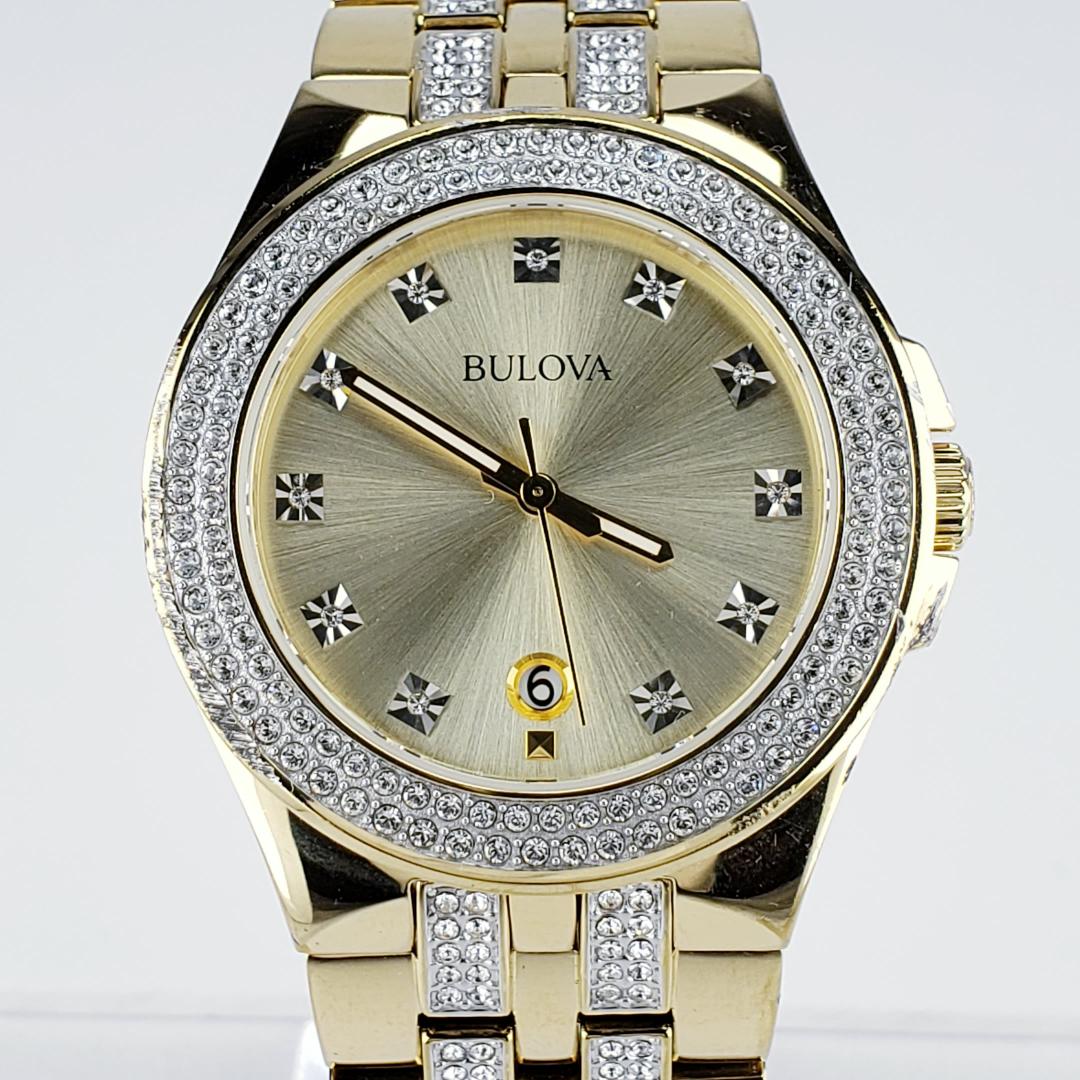 Bulova Phantom Gold Champagne Dial Watch (98B174) Good PB Pawn