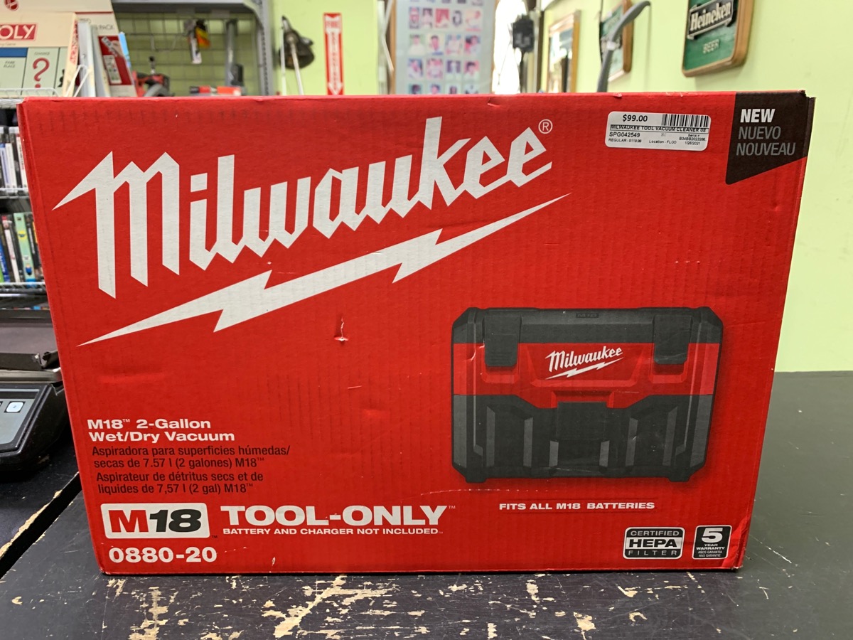 Milwaukee 0880-20 M18 Li-Ion 2 Gal. Wet/Dry Vacuum (Bare Tool) Brand ...