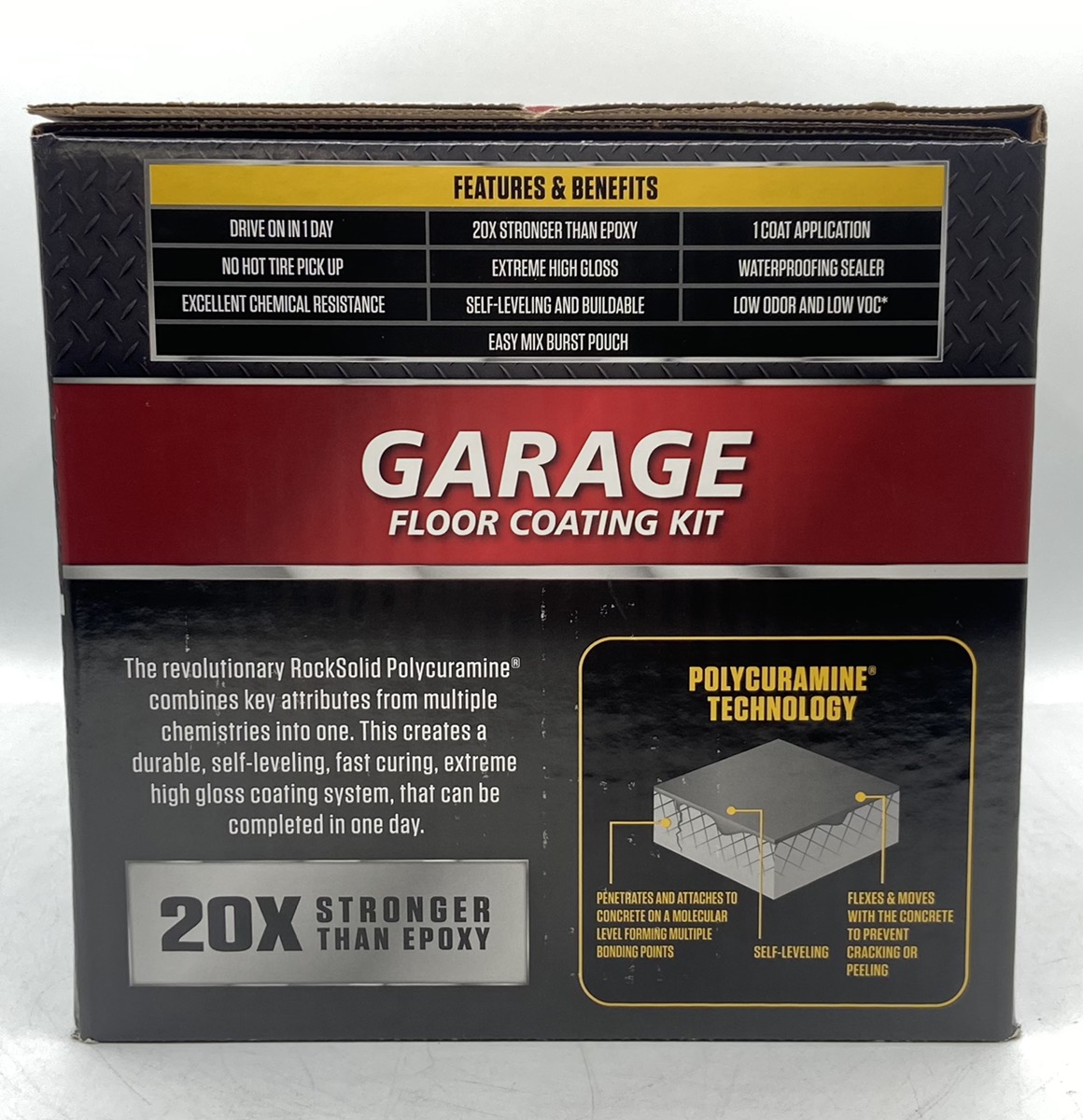 ROCKSOLID POLYCURAMINE GARAGE FLOOR COATING DARK GRAY HG KIT 2.5 CAR