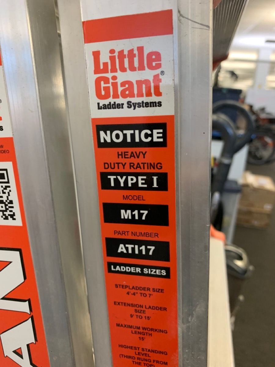 LITTLE GIANT LADDER MULTI M17 ALUMINUM 18FT REACH TYPE I 300LB