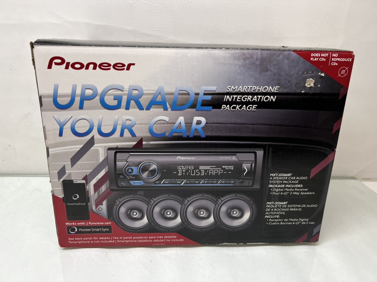 PIONEER ELECTRONICS MXTS3266BT 4 SPEAKER CAR AUDIO SYSTEM PACKAGE W