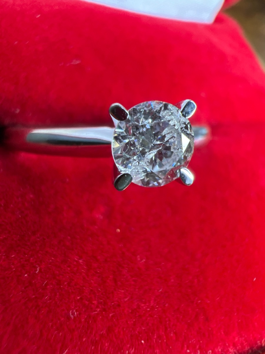 Lady's Diamond Solitaire Ring .45 CT 10K White Gold 1.3dwt Size 7