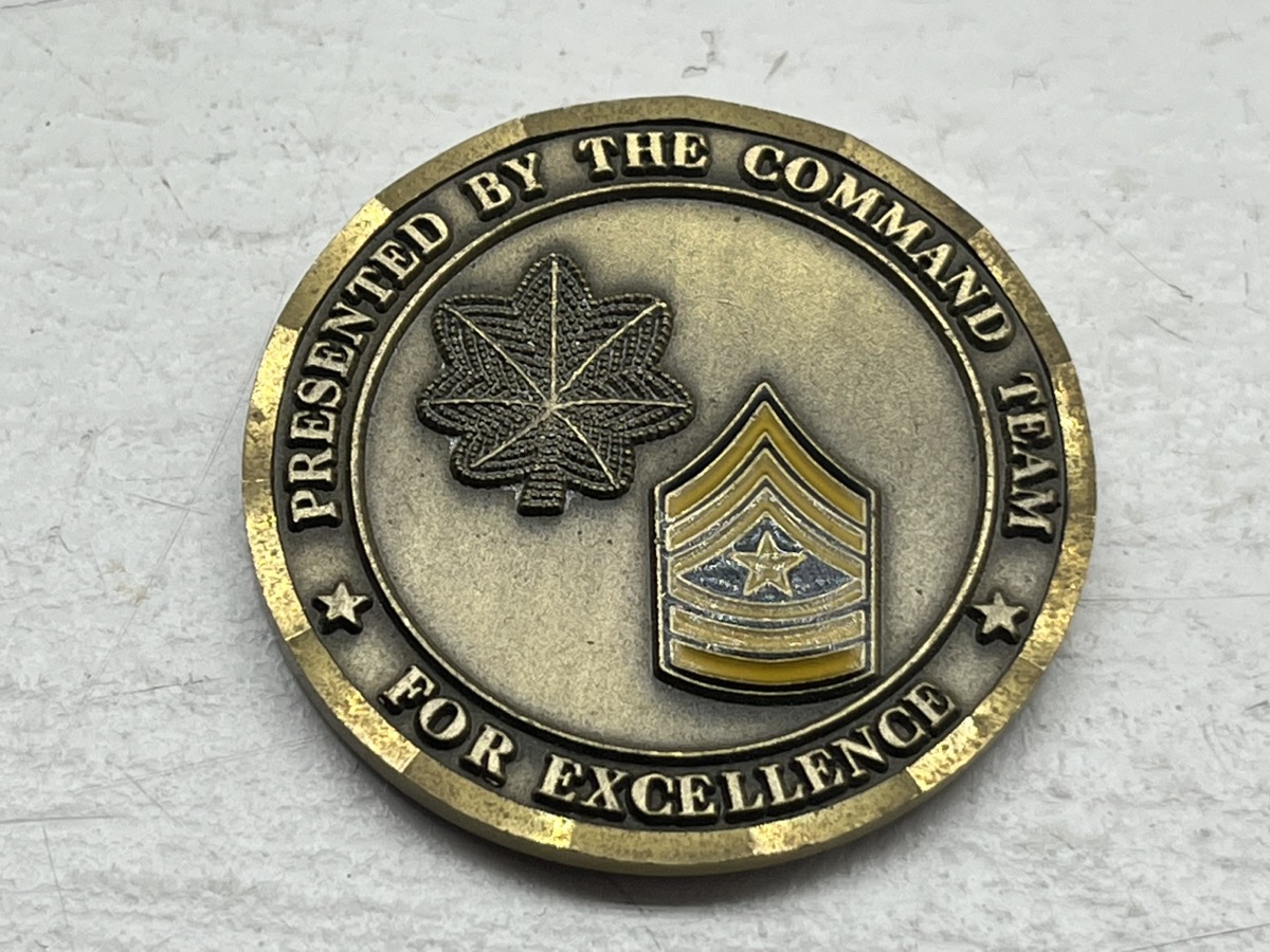 US Army Garrison Fort Irwin Challenge Coin Command Team Excellence Lt