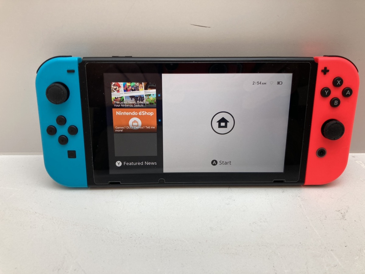 Nintendo Switch HAC001 Neon Blue Red Handheld Console Grip Dock