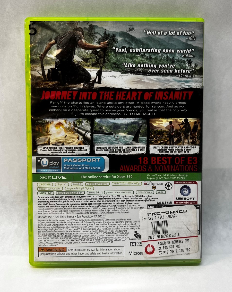 Microsoft Xbox 360 Farcry 3 Good Heartland Pawnbrokers Kansas