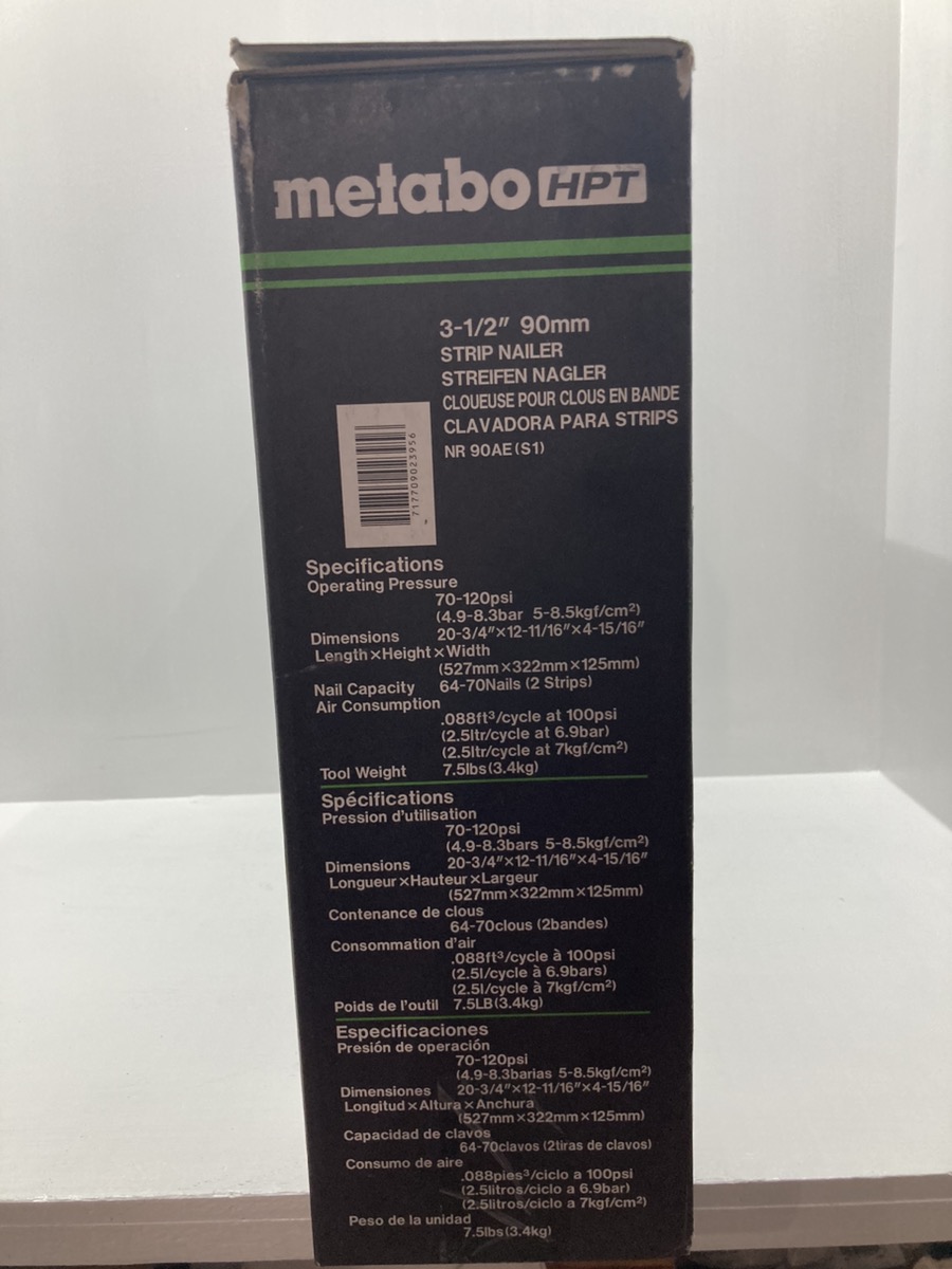 Metabo NR90AE 3 1/2" 90mm Strip/Framing Nailer Brand New Buya