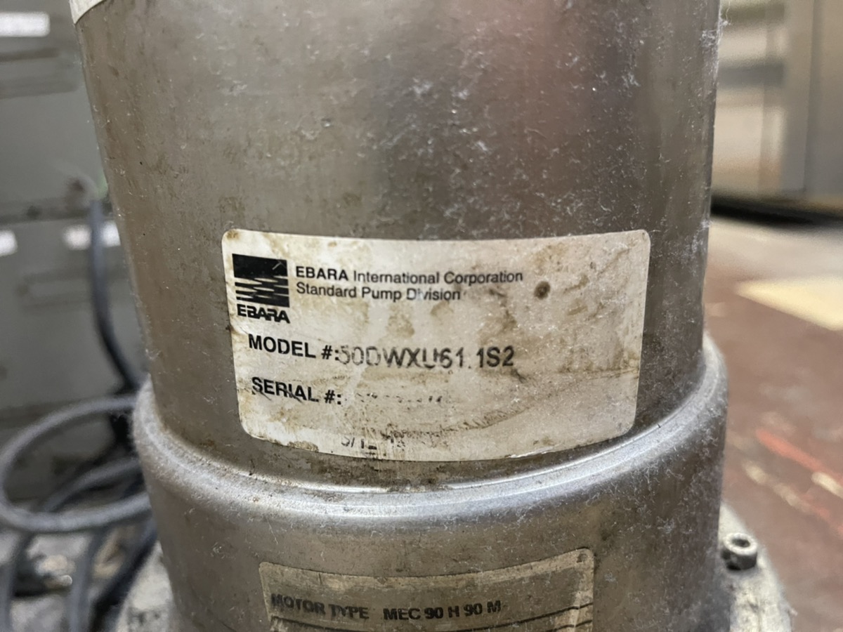 EBARA SEWAGE PUMP 1.5HP 50DWXU61.1S2 Good Buya