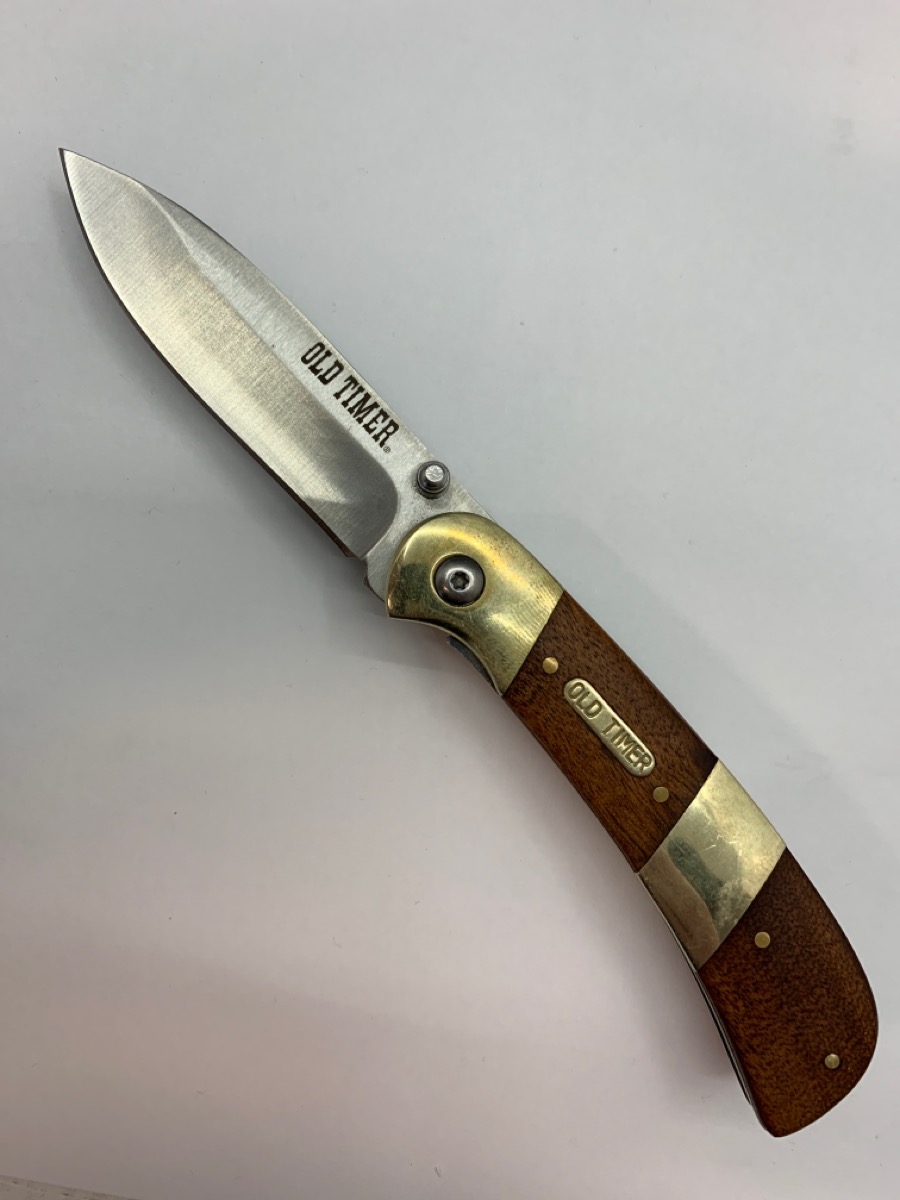 Schrade Old Timer Folding KnifeIronwood Handles with Nickel Silver