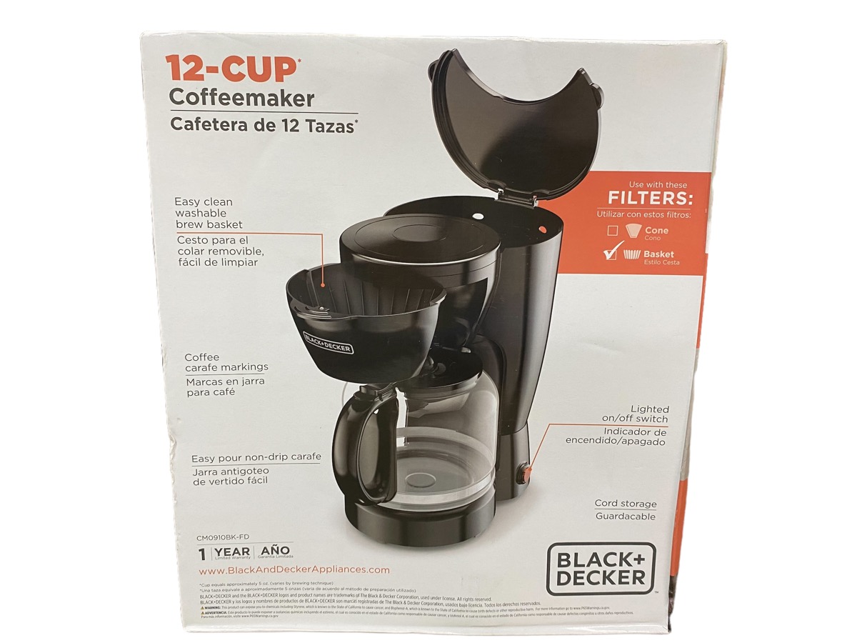 BLACK & DECKER 12CUP COFFEE MAKER BLACK AND DECKER 12CUP COFFEE Very