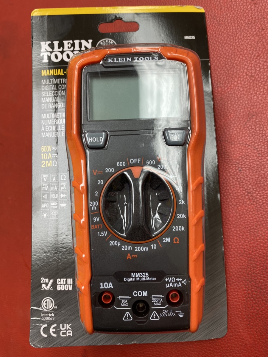 Klein Tools MM325 Multimeter, Digital ManualRanging 600V AC/DC Voltage