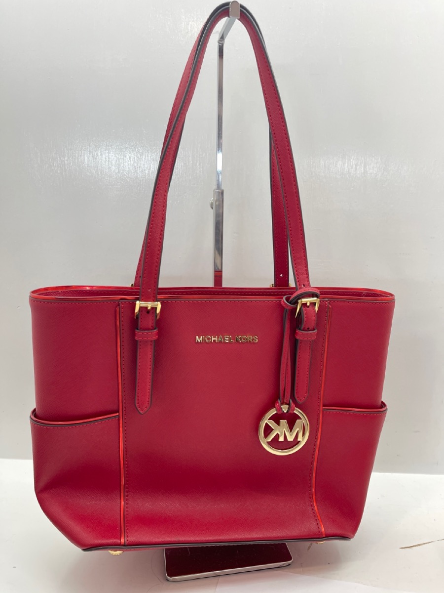 Michael Kors Charlotte Large Saffiano Leather TopZip Tote Bag