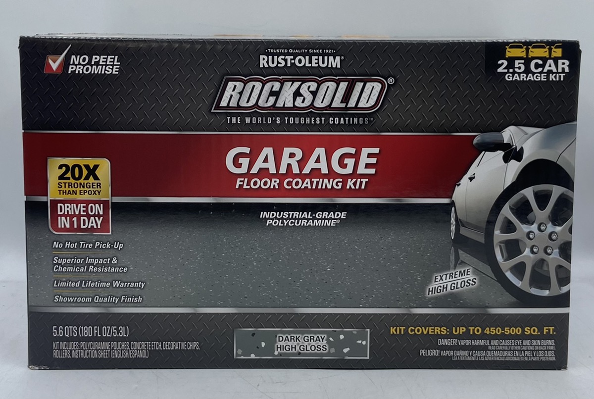 ROCKSOLID POLYCURAMINE GARAGE FLOOR COATING DARK GRAY HG KIT 2.5 CAR
