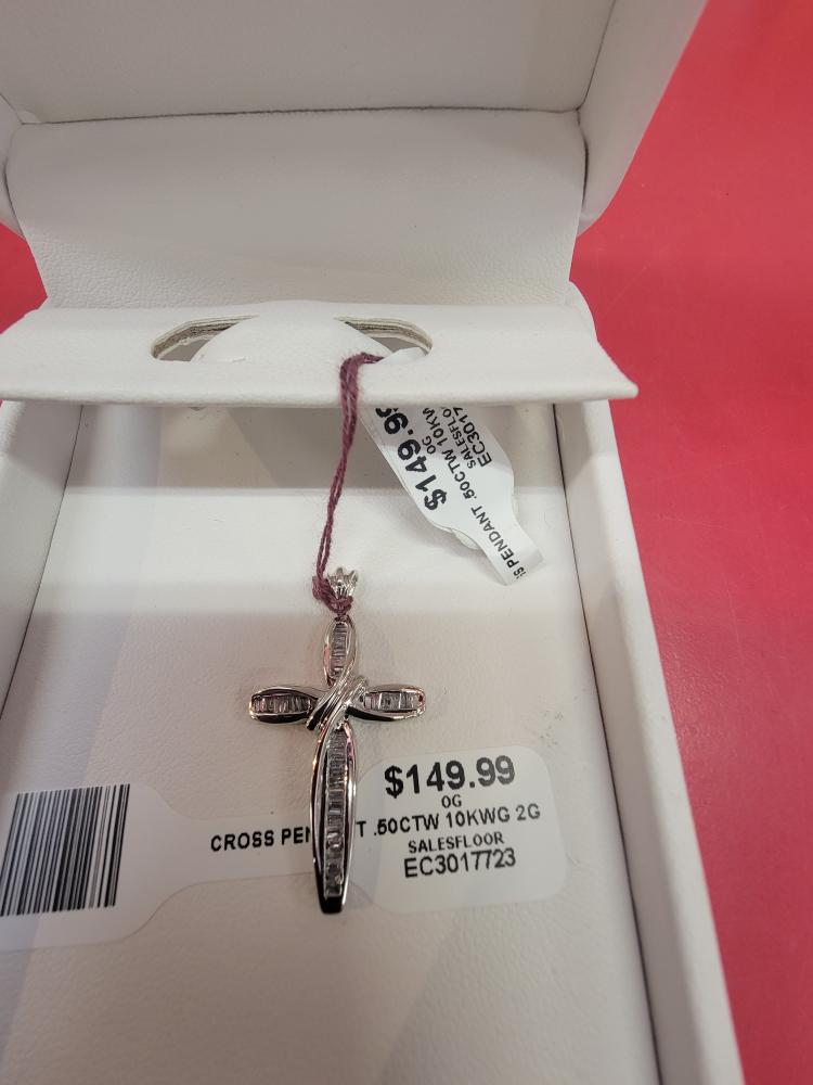 25 Diamonds .50 Carat T.W. 10K White Gold 2g Preowned Extra Cash