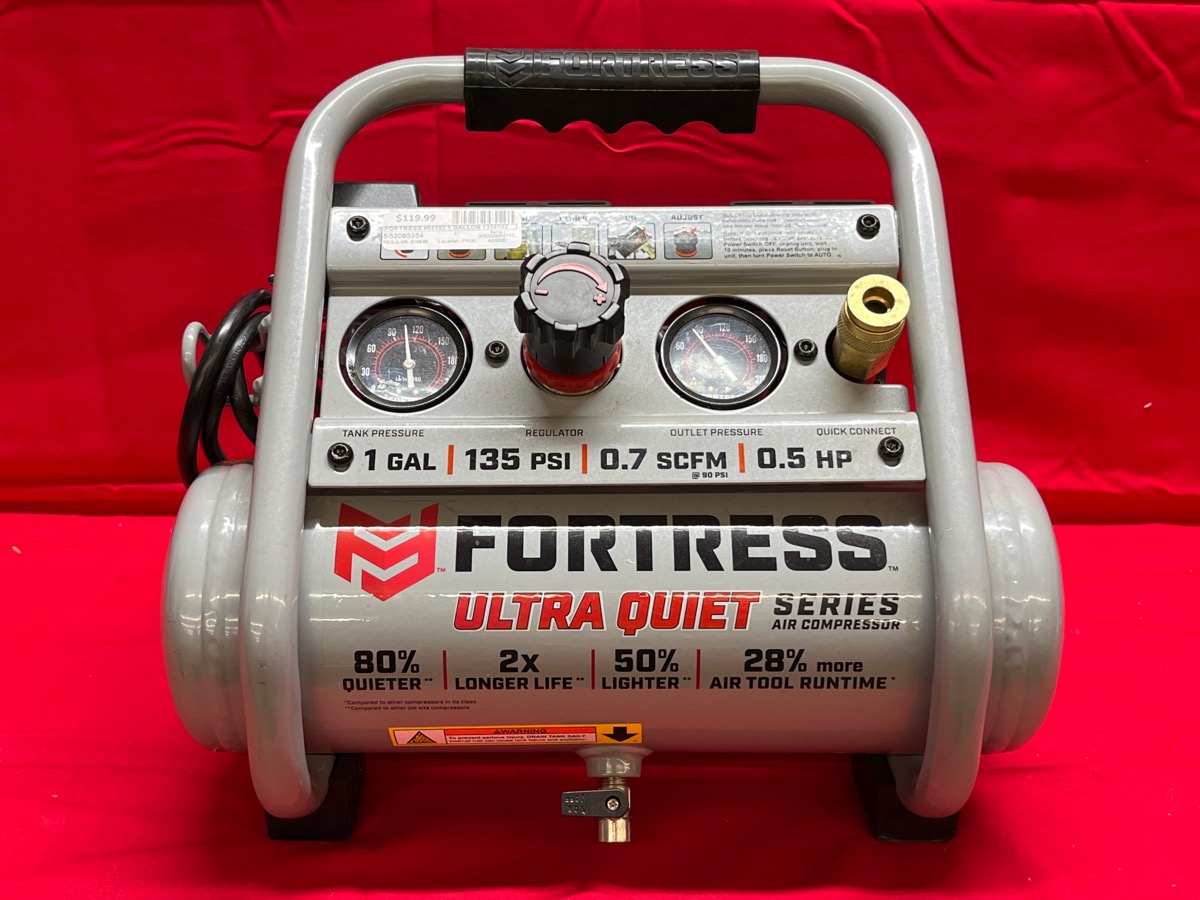 Fortress 64592 1 Gallon 135 PSI Ultra Quiet Hand Carry Jobsite Air