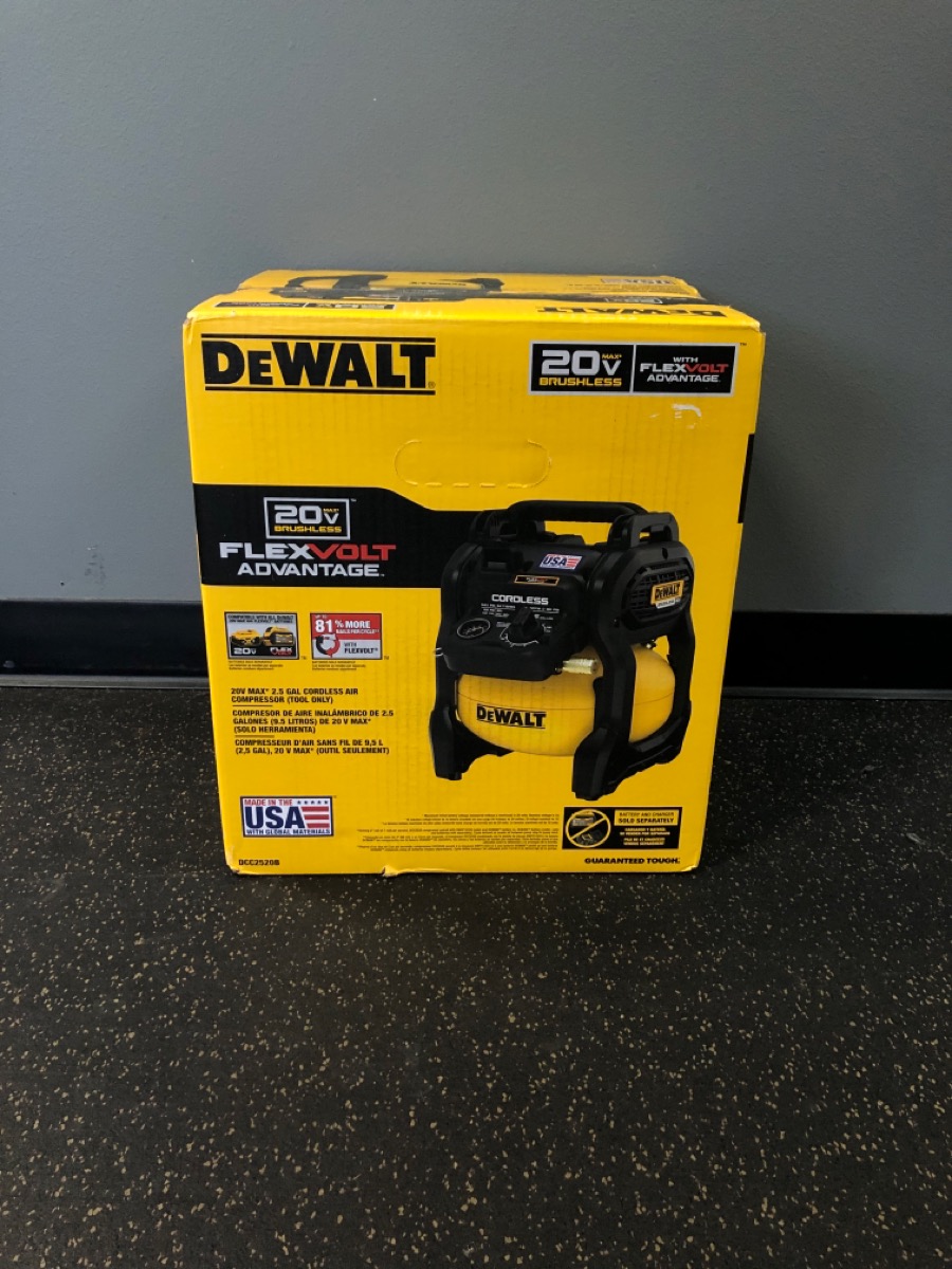 DeWalt Air Compressor Portable Brushless DCC2520B 20v Cordless Tank 2.5