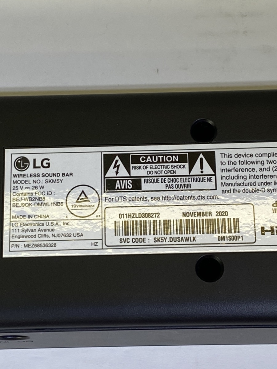 LG SKM5Y Sound Bar And Subwoofer With remote Good Capitol City Pawn