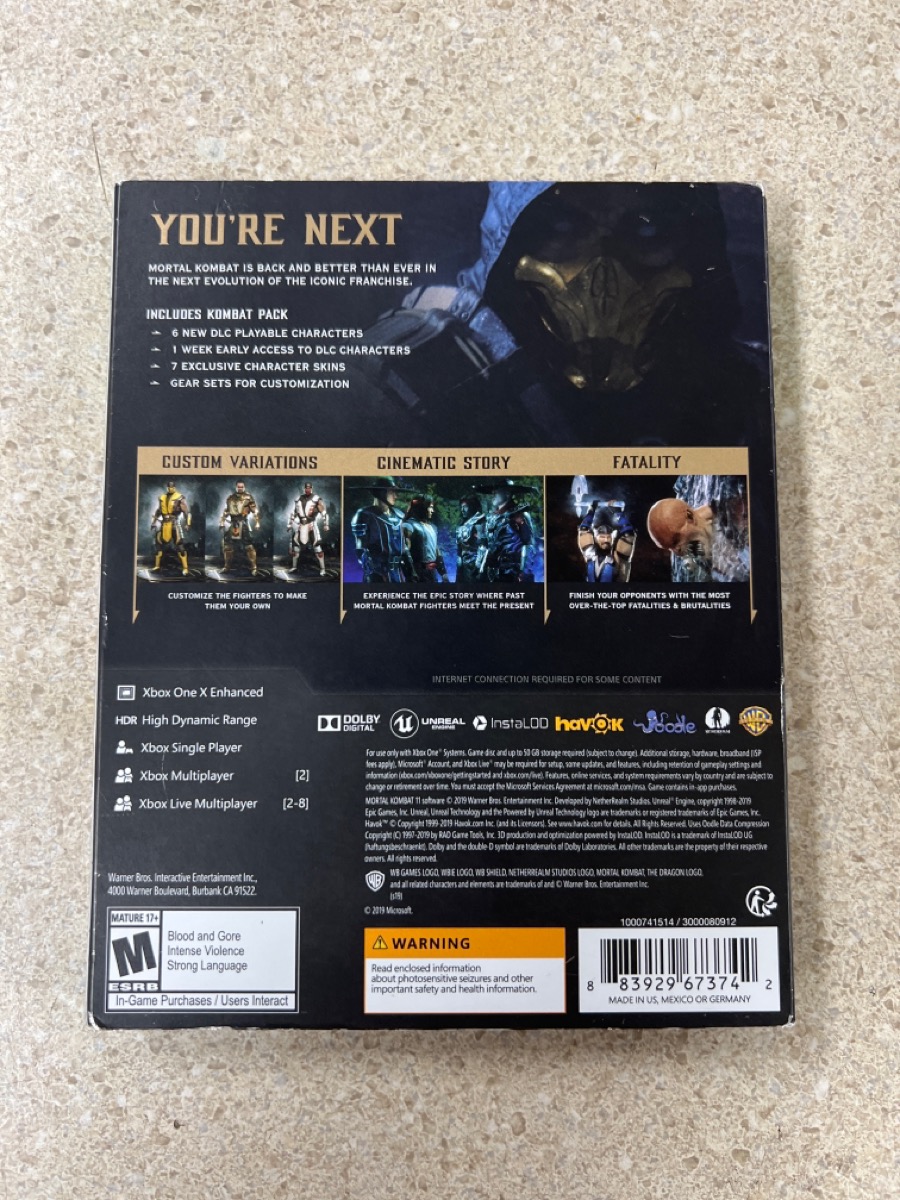 MICROSOFT MORTAL KOMBAT 11 PREMIUM EDITION Good | Buya