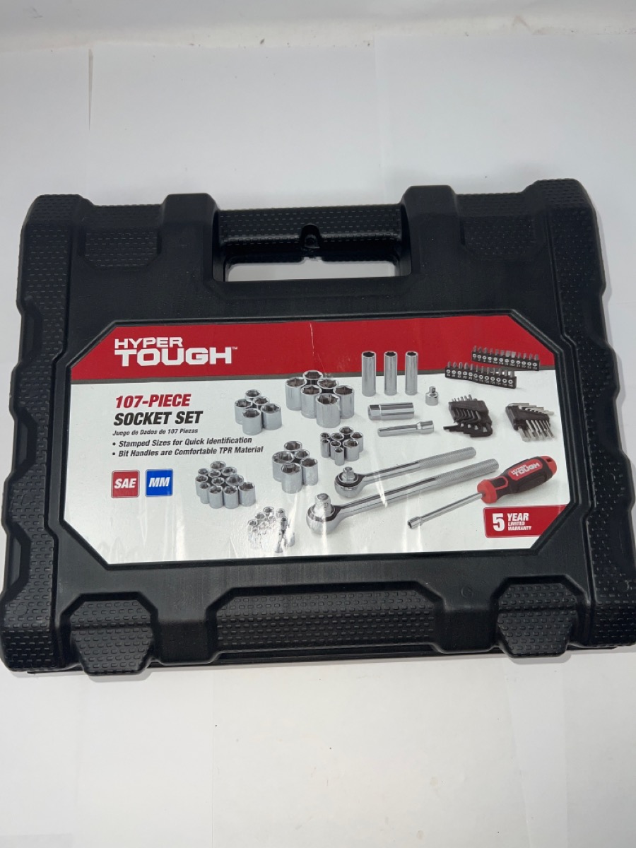 HYPER TOUGH 107 PIECE SOCKET SET (LJLK) Like New Buya